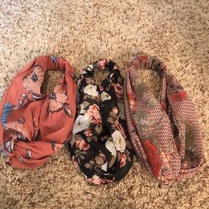 Anthropologie lot of 3 boho floral headwraps os
